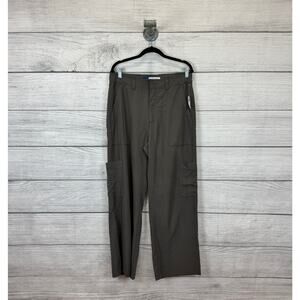 Old Navy Women's Gray High Rise Polished Cargo Wide Leg Pants Size Large